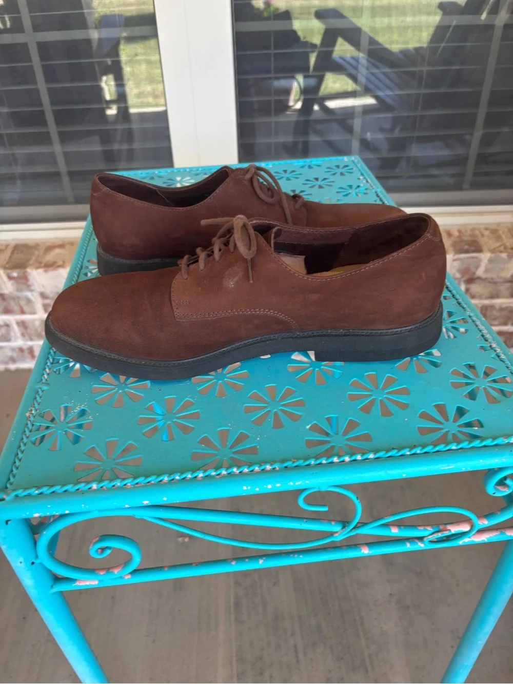 Rockport Men's Brown Suede Lace-Up Oxfords with Vibram Heels